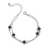 Pulseira de Prata S925 Estilo Roda Gigante com Ágata e Trevo de Quatro Folhas Duplo, Design de Moda de Alto Padrão Nichado, Venda Quente Transfronteiriça