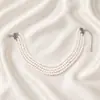 Colar Francês Elegante Pérola Elegante Colar de Luxo Leve Cruz Fronteiriça Comércio Exterior Moda Acessórios para Jantar