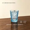 Vaso Grueso de Whiskey a Cuadros de Alta Gama, Estilo Retro de Lujo Ligero, Vaso de Licor de Patrón de Rejilla Hecho a Mano de Nicho