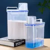 Caja de Almacenamiento para Detergente en Polvo Portátil Contenedor de Plástico Detergente para Ropa Baño Transparente Sellado Caja de Almacenamiento de Gran Capacidad Tarro de Almacenamiento