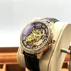 Reloj Mecánico Totalmente Automático de Nuevo Estilo con Diseño Hueco Tallado, Reloj Retro de Alta Gama para Hombre, Resistente al Agua, Luminoso, de Piel Genuina para Hombre