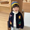 Cardigan Suéter de Algodão Puro para Meninos Cardigan de Tricô Fino 2025 Novo Estilo Jaqueta para Bebê Meninos Versátil