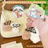 Par Magnético de Muñecos Llavero de Perro de Peluche Sentado Usando Gafas para Mejores Amigos, Colgantes de Bolsa y Accesorios