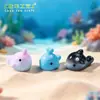 Miniatura de paisaje linda ballena azul, orca, figuras de animales marinos, decoración de acuario, accesorios DIY, adornos colgantes, decoraciones pequeñas