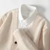 Cardigã de Lã Masculino Gola V Novo Solto Tamanho Grande Suéter Peça de Roupa Externa Casual para Meia-Idade Suéter Masculino de Botão Único Manga Longa