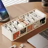 Caja de Almacenamiento para Cargador de Cable de Datos Hogareña de Escritorio Compartimentada Multifuncional Gran Capacidad Artefacto Organizador Caja de Gestión de Cables