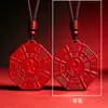 Oferta especial: Joias de Cinábrio - Pingente de Nove Palácios e Oito Trigramas de Cinábrio, Colar Fivela da Paz de Areia Vermelha, Em Estoque, Baixo Teor