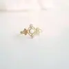 Anel de Pedra Opala Anel de Strass Feminino Design de Nicho Estilo Retro Francês de Corte Alto Anel de Cauda Aberta de Luxo Leve
