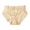 Estilo Francês Luxo Leve Sexy Cetim Renda Gaze Roupa Íntima Feminina Respirável Entrepernas Cintura Média Calcinha Triângulo para Meninas