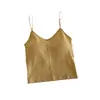 Top sexy ajustado con escote en V y tirantes finos para mujer, top de tirantes para otoño, nuevo chaleco interior de color liso que combina con todo.