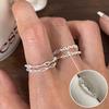 Anillo Minimalista de Corazón Nudo para Mujer, Anillo Abierto de Diseño de Línea Moderno y Único, Estilo Celebridad de Internet, Apilable, Anillo Fresco y de Moda para el Dedo Índice