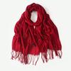 Estilo Vacacional Turístico Bufanda Protector Solar Sombrilla Color Nicho Ins para Mujer Bufanda de Longitud Media de Moda con Borlas de Hilado Slub
