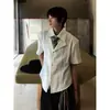 Camisa Masculina de Manga Curta, Estilo Novo Verão 2026, Falsa Peça Dupla, Casual e Versátil, Top de Alta Qualidade