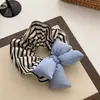 Goma para el pelo a rayas con relleno de algodón y lazo 3D estilo nuevo Daetongmen coreano, accesorio divertido y lindo para el pelo, goma elástica para el pelo