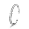 Pulsera de Diamantes Cuadrados Completa Letra H para Mujer de Venta Caliente Transfronteriza Diseño de Nicho Moda Elegante Lujo Accesible Pulsera de Diamantes Brillantes