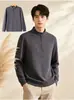 Moletom de Camada Base Amigo da Pele com Gola Alta e Zíper Meio, à Prova de Vento, Proteção Contra Frio, Quente, Gola Alta, Roupas Masculinas, Moletom, Em Estoque, Atacado