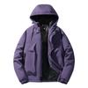 Marca de Moda Otoño e Invierno Estilo Americano Retro Color Sólido Chaqueta con Capucha Ropa para Mujer de Seda de Hielo Gruesa Acolchada de Algodón Cálida Chaqueta Acolchada de Algodón para Pareja Clip