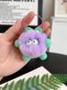 Lindo llavero de coche con forma de bola de carbón pequeña de piel de conejo Rex, colgante para bolso, muñeco elfo, adornos de muñeca de dibujos animados, regalo de moda