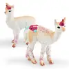 Conjunto de 2 Peças de Figuras de Unicórnio e Lhama Modelos Realistas de Animais Míticos Brinquedos em Miniatura de PVC para Crianças Brincadeiras Educativas Decorações e Toppers de Bolo Mult