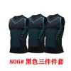 Ropa de Fitness para Hombre Ropa de Secado Rápido Sin Mangas Ajustada Hombro Ancho Ropa para Correr Baloncesto Entrenamiento Conjunto de Tres Piezas Chaqueta Chaleco Chaleco
