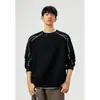 Sudadera con capucha de manga larga de algodón de alto gramaje 400 g, deconstruida, con remaches, talla grande, para hombre, capa base de estudiante