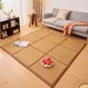 Almofada de chão dobrável estilo japonês espessada para resfriamento para uso doméstico na sala de estar e quarto, tapete de rattan para cama tatame de verão