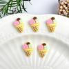 Nuevos accesorios de manicura de comida de simulación DIY, helado, dona, accesorios de resina de dibujos animados de galletas de oso lindo