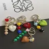 Cadena para Teléfono Estilo Ins Japonés y Coreano Colgante para Teléfono Forma de Corazón Accesorios de Cuentas de Colores Llavero Joyería Nuevo Modelo D