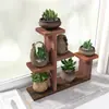 Alféizar de Madera Maciza para Ventana Saliente Soporte para Plantas Suculentas, Estante Pequeño de Flores de Múltiples Niveles para Escritorio de Sala de Estar Interior, Estante para Macetas de Balcón, Estante de Almacenamiento Chunjiang