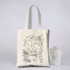Bolsa de Lienzo para Graffiti Hecha a Mano para Padres e Hijos Bolsa de Lienzo Pintada a Mano DIY para Niños Bolsa de Tela al por Mayor Bolsa para Colorear Impresión de Logotipo