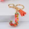 1 Peça Argila Macia Pedaços de Fruta Letra em Inglês Chaveiro de Resina Moda Feminina Simples Pingente para Bolsa com Chave de Borla