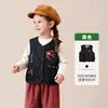 Ropa Infantil Amira 2026 Otoño Nuevo Chaleco Vaquero para Niñas con Bordado de Golondrina Chaleco Exterior sin Mangas