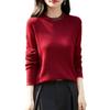 Tejido de Lana Fina para Mujer Cuello Redondo Otoño e Invierno Nuevo Estilo Reductor de Edad Escote Diseño de Diamantes Calientes Suéter Base