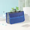 Bolsa de Maquiagem Grande Capacidade Transfronteiriça, Necessaire com Zíper Duplo, Bolsa Multifuncional para Armazenamento de Cabos de Dados, Bolsa de Armazenamento com Gancho