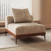 Sofá de madera maciza estilo japonés de estilo troncos, ligero, de lujo, para casa de familia, de tela, de diseñador, de villa, de combinación simple.