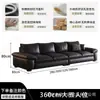 Sofá Grande de Couro Genuíno Preto Assento Largo Profundidade Sofá Reto Modular Sala de Estar Minimalista Moderno Apartamento Grande Sofá de Casa