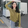 Camiseta Básica de Terciopelo Doble Cara para Mujer, Otoño e Invierno, Manga Larga Cepillada, Forro Polar, Estilo Coreano, Top Blanco con Cuello Redondo