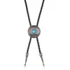 Corbata de collar ajustable de estilo nuevo y simple con colgante en forma de flor de turquesa de estilo bohemio y decoración de corbatín