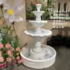 Fuente de boda de tres niveles estilo europeo decoración de patio balcón escena simple de agua corriente tarjeta de boda para fotos adornos de piscina de deseos