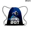 Nuevo producto 3D: Robot espacial Astro Bot, pantalones con bolsillo con solapa y cordón ajustable, mochila escolar portátil de gran capacidad con cordón ajustable, impermeable.