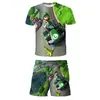 Patrón de impresión digital 3D de trabajador con gorra roja temático de videojuegos, ropa unisex para niños, conjunto casual de dos piezas de dibujos animados