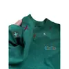 Camiseta de hombre de color verde oscuro estilo americano con estampado tie-dye y bordado, diseño de manga corta de manga corta y cuello pequeño, ideal para el verano.