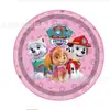 Copo de Papel Prato de Papel Tema Equipe Wang Wang Rosa Conjunto de Louça Decorativa para Festa de Aniversário de Feriado Suprimentos