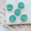 Serie Verde Amarillo de Fuegos Artificiales de Vidrio Checo Doméstico Placa Grabada Hoja Hecha a Mano Pintada con Oro Materiales y Accesorios para Pulsera DIY