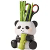 Artesanato de Panda Budista Decoração Criativa para Estação de Trabalho de Escritório Armazenamento de Pincéis de Maquiagem Papelaria Ornamento de Mesa Porta-Canetas