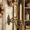 Lámpara de Pared Geométrica de Hierro Forjado Estilo Country Americano, Portavelas, Decoración de Pared para Entrada del Hogar, Sala de Estar y Decoración de Casas Modelo