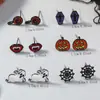 Venta Caliente Transfronteriza Pendientes de Halloween Pendientes Festivos Pendientes de Cabeza de Calabaza Pendientes de Bruja Combinación de 6 Pares Traje de Todos los Santos