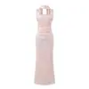 Atacado de Moda Feminina Transfronteiriça 2026 Cintura Espinha de Peixe Emagrecedora Alça Ajustável Vestido Formal de Alta Qualidade Longo