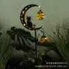 Luz de Estaca Solar Gato Preto e Abóbora Lua em Estoque