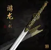 Ciudad de Longquan Metal Arma Fría Espada Espada Han Sin Afilar Forjada Integrada Esmalte Azul Espada del Emperador Dragón Alma de Hielo Regalo del Festival